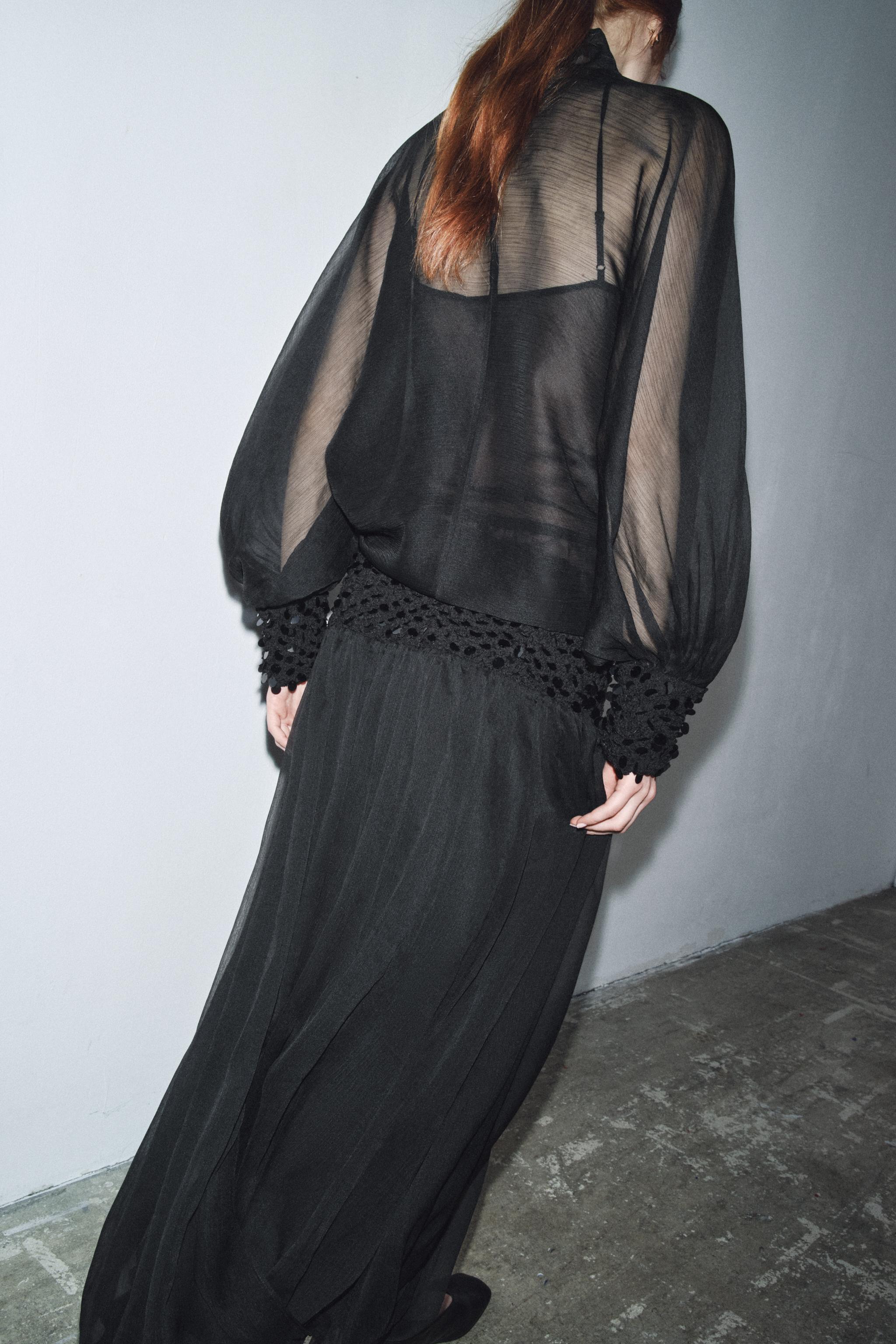 ZW COLLECTION SEMI-SHEER BLOUSE